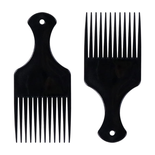 sularpek Sularpek 2 Pcs Afro Hair Comb, Black Plastic Afro Hair Comb Hair, Hair Pick Comb, Smooth & Sturdy Wide Tooth Plastic Afro Pick, for Detangling And Styling, Curly, Wavy, Frizzy And Afro Hair