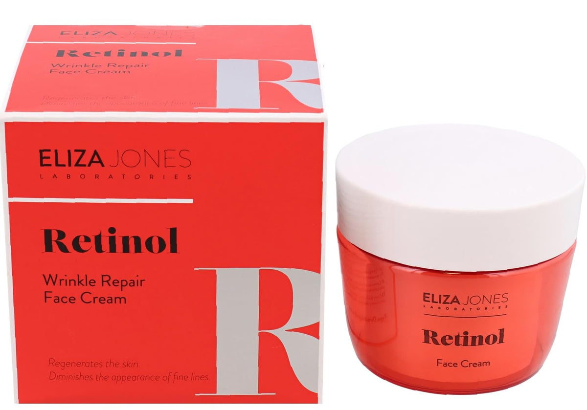Eliza Jones Laboratories Eliza Jones Face Cream, Retinol Cream, Moisturising, Anti Wrinkle and Radiant Skin Effect (Retinol Wrinkle Repair with vitamin A derivative) 50 ml