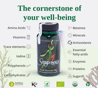 Seagreens Organic Seaweed Food Supplement Granules, 90g, 3 Month Supply, Vegan & Additive-Free, Seaweed Supplement for Humans & Diet Support