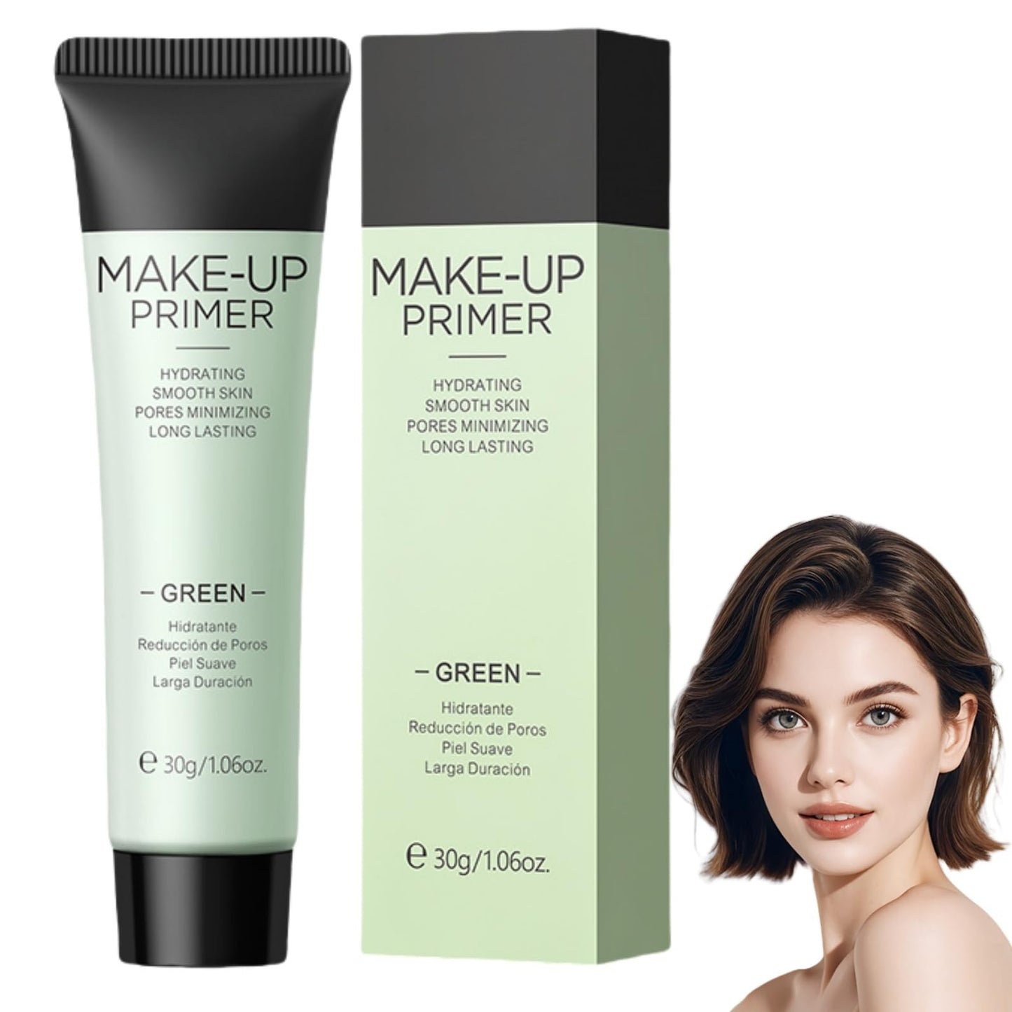 Xunzhi Green Colour Corrector Primer,Correcting Face Primer,Anti-Redness Cream for Face,Makeup Primer for Red Skin,Hydrating and Anti-Redness Makeup Base,Long-Lasting Grips Makeup,Balance Skin Tone
