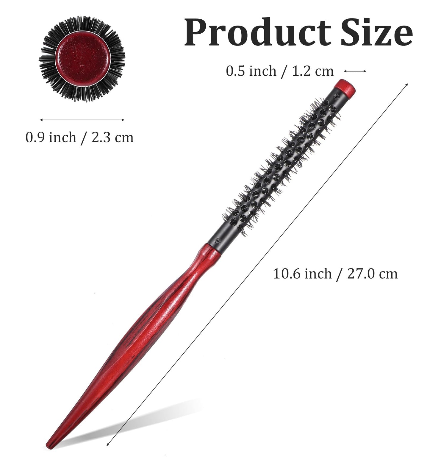 ValueBargain Small Curling Brush, Small Round Brushes, Thin Round Hair Brush for Short Hair, Women Blow Dry Fine Thin Short to Medium Hairs (1.7 Cm)