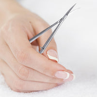 BORO Trade Cuticle Scissors Extra Fine Curved Grooming Shears Professional Precise Pointed Tip for Eyebrow Eyelash Trim Nail and Dry Skin Grooming Scissor Beauty Scissors for Manicure Pedicure Women Men(Silver)
