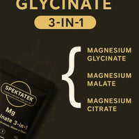 SpektaTek Magnesium Glycinate 3-in-1 Complex – 1800mg with Glycinate, Malate & Citrate – 384mg Elemental Magnesium – High Absorption Vegan Capsules – 90 Count