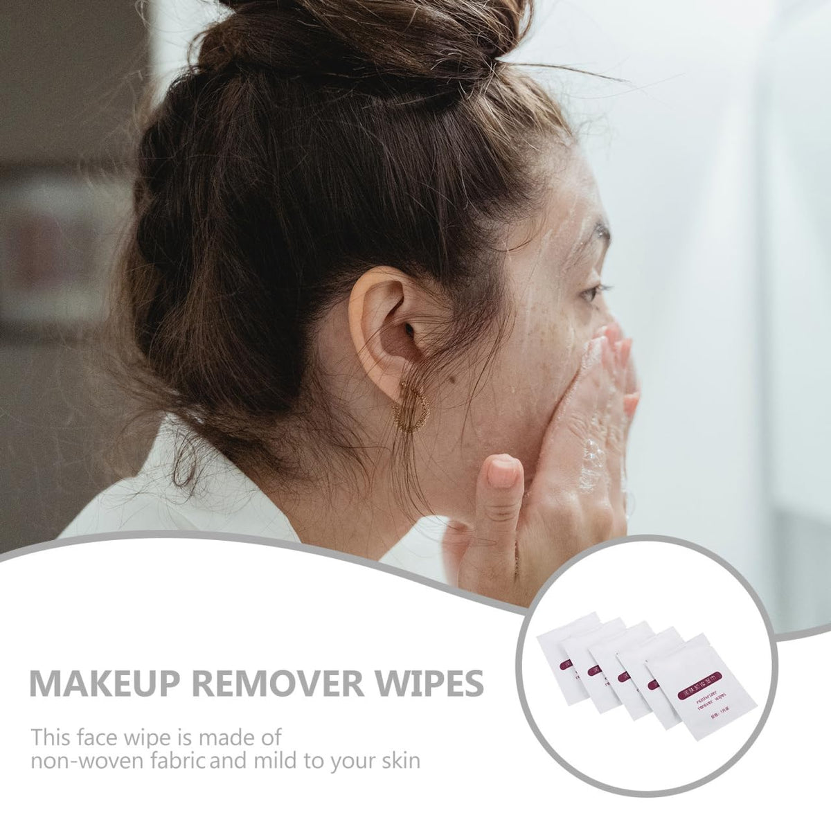 Lurrose Makeup Remover Wipes Bulk 25 Pcs Disposable Cleansing Towelettes with Moisturising Essence Individually Wrapped Face Wipes for Travel Daily Use Suitable for Oily Dry Skin