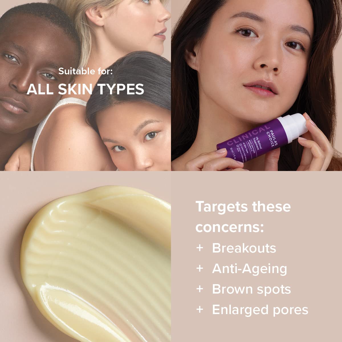 Paula's Choice CLINICAL 1% Retinol Treatment - Anti Aging & Skin Firming Serum for Face - Fights Wrinkles - with Vitamin C & Peptides - All Skin Types - 30 ml