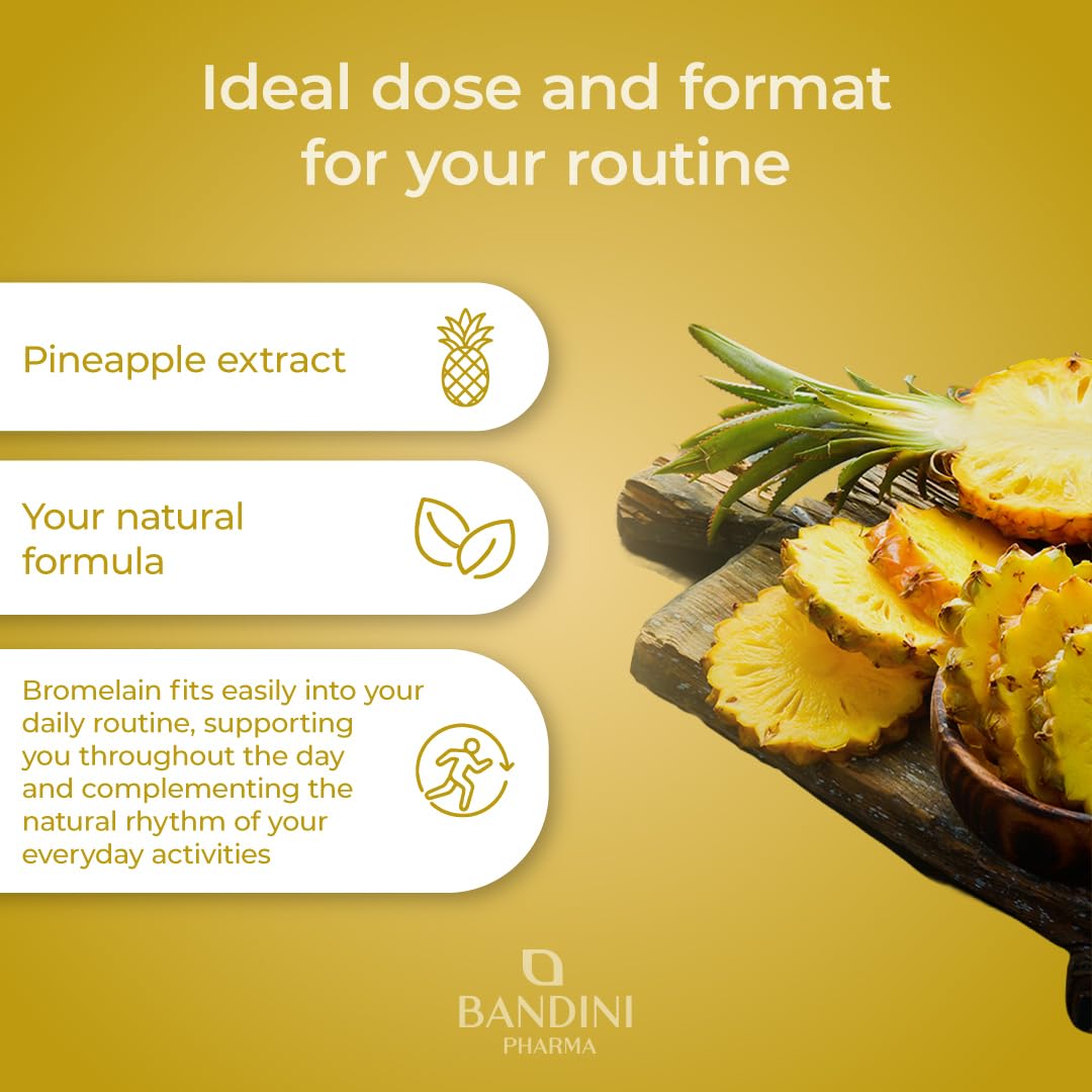 BANDINI Bandini® Bromelain 180 Capsules 1000mg | 2500GDU Pure Pineapple Extract