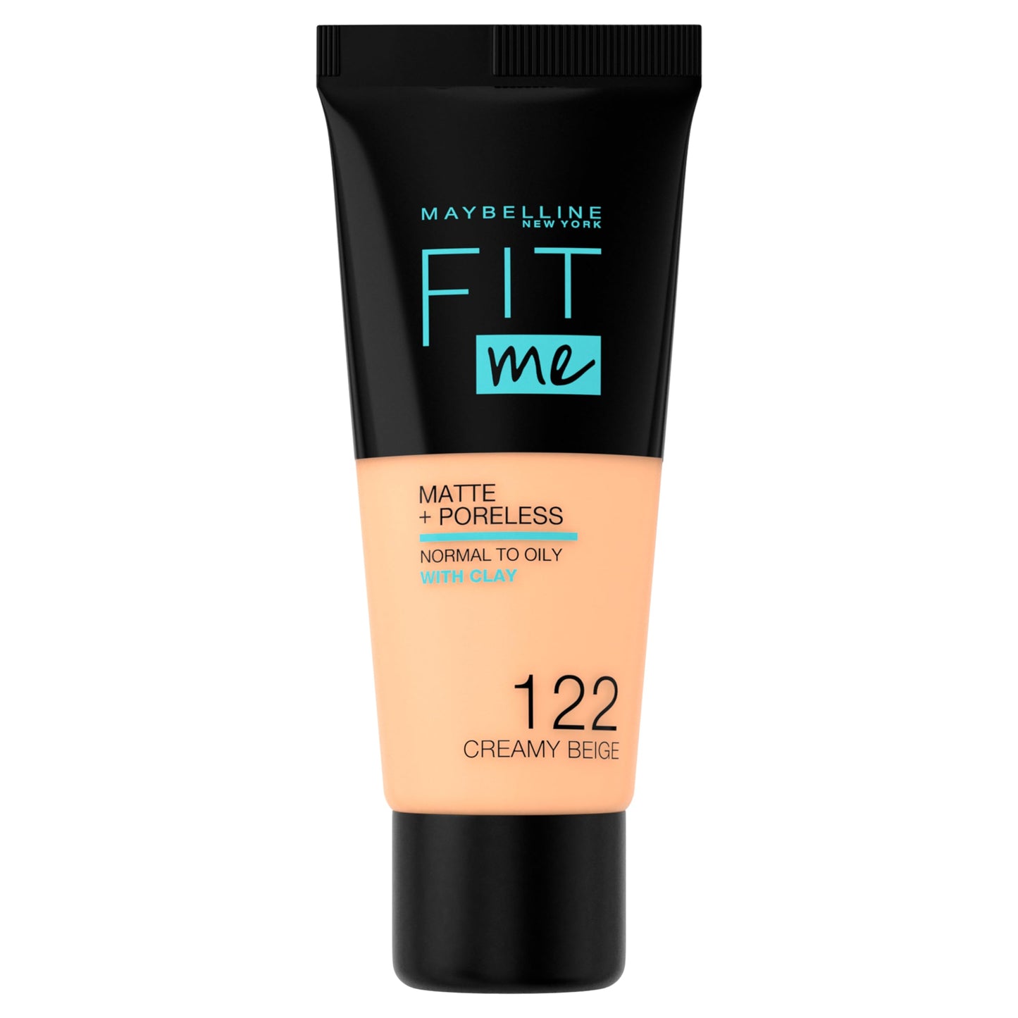 Maybelline Fit Me Foundation, Matte & Poreless, Full Coverage Blendable Normal to Oily Skin, 122 Creamy Beige 30ml