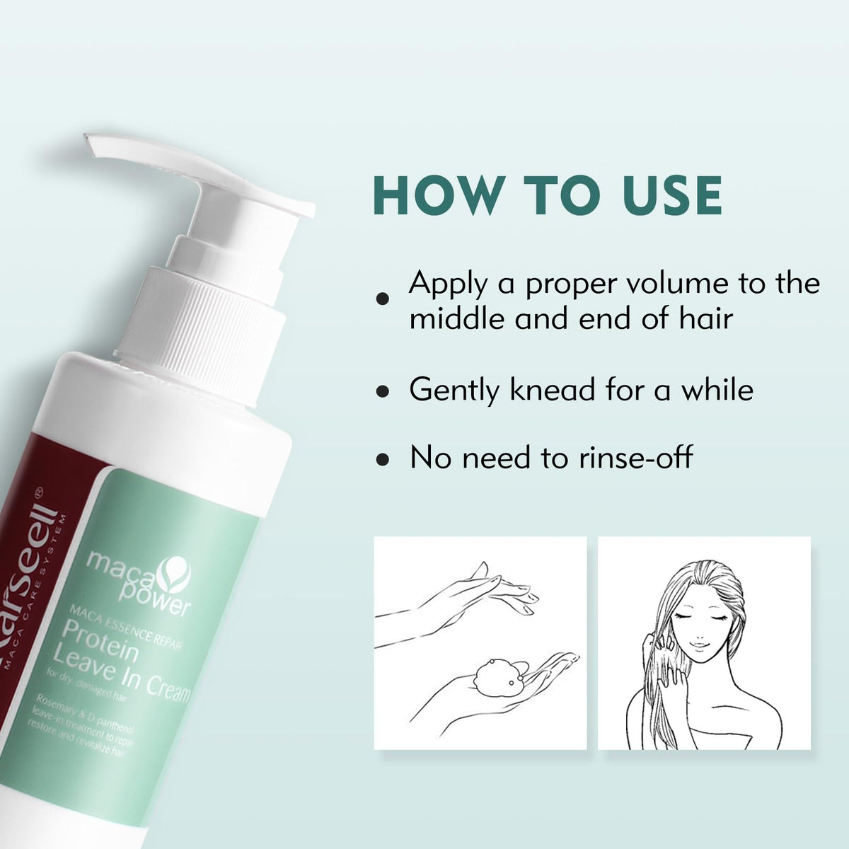 Karseell Protein Cream Leave-In Conditioner Overnight Hair Mask Deep Hydration Protein Cream for Dry Damaged Hair, 200ml