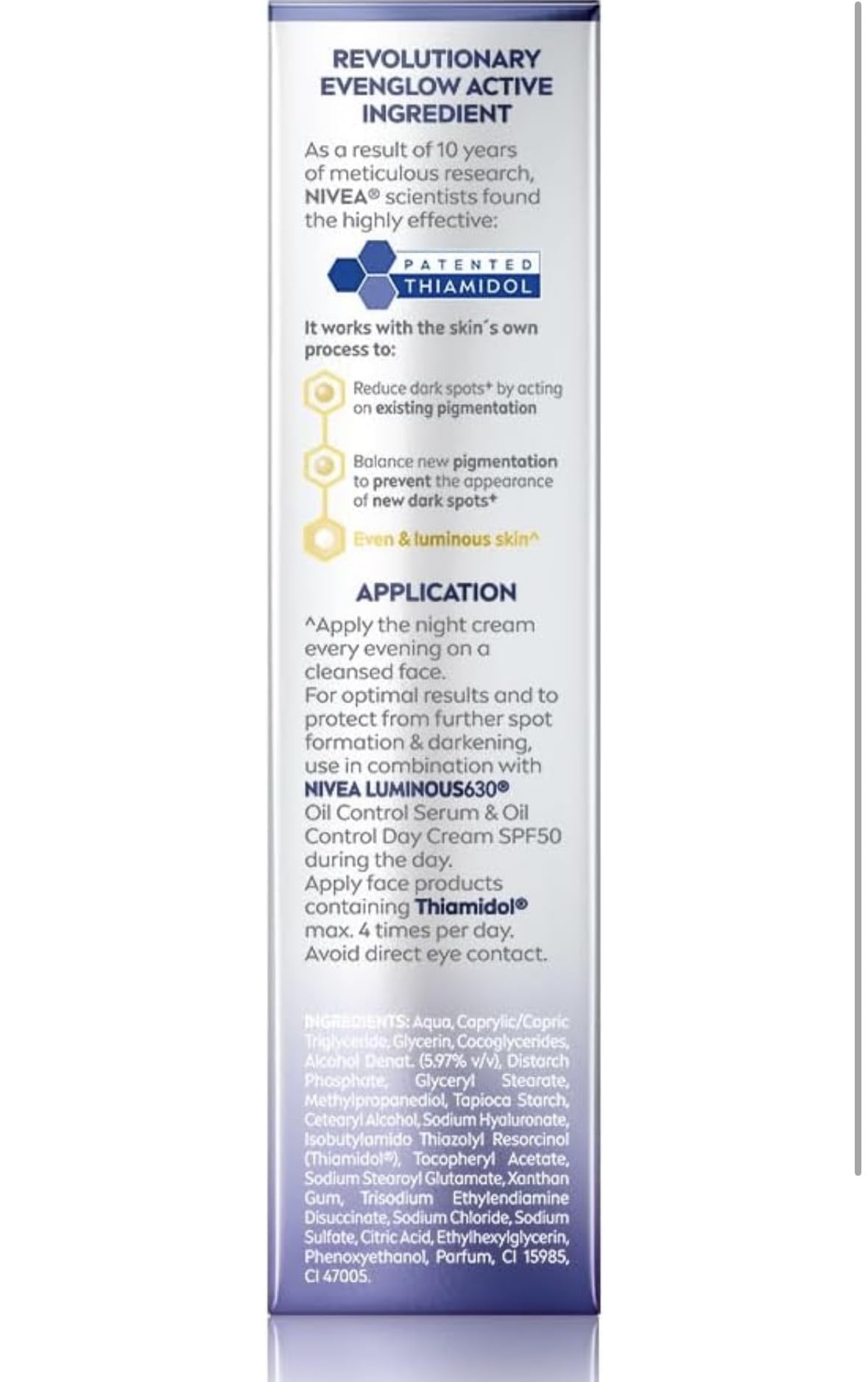 NIVEA Luminous 630 Even Glow Night Cream, 40ml
