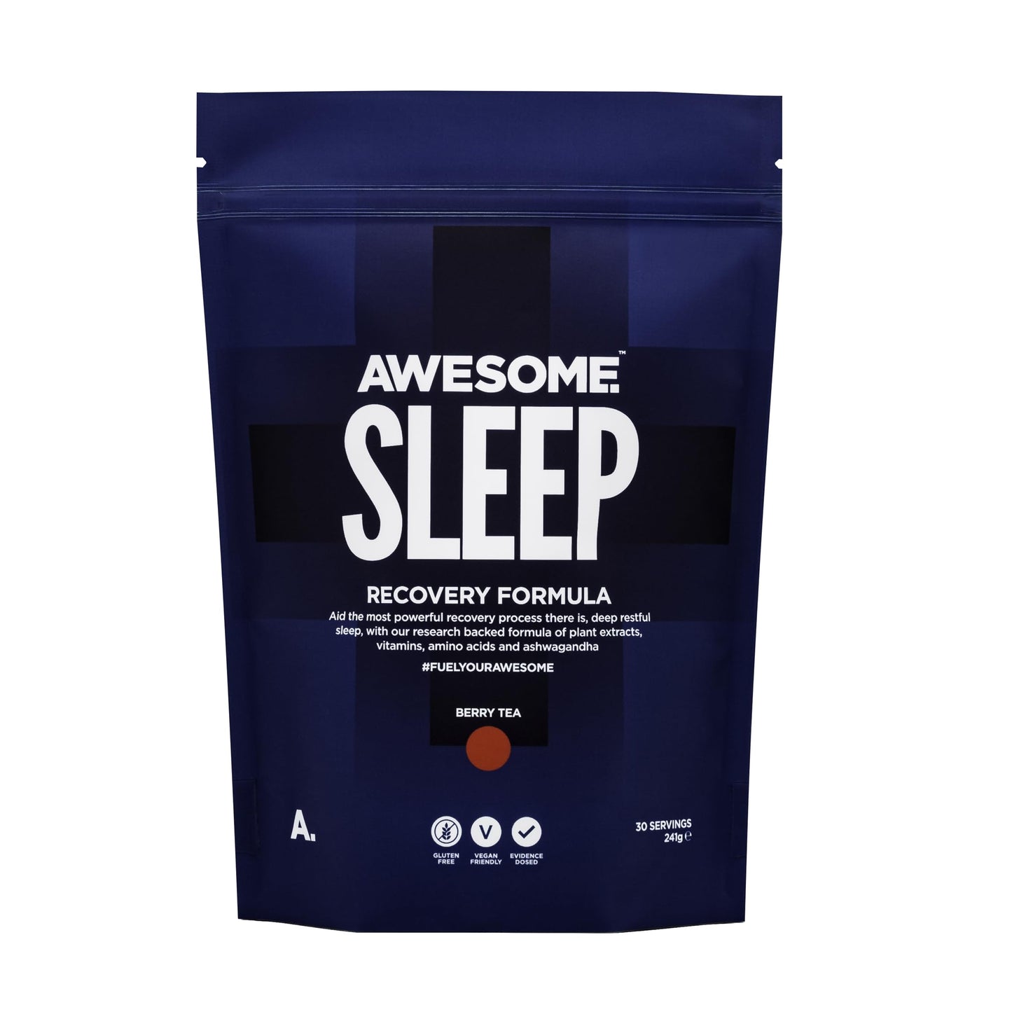 Awesome Supplements - Awesome Sleep Recovery Formula with Magnesium, Ashwagandha & Chamomile Extract (241g, Berry Tea)