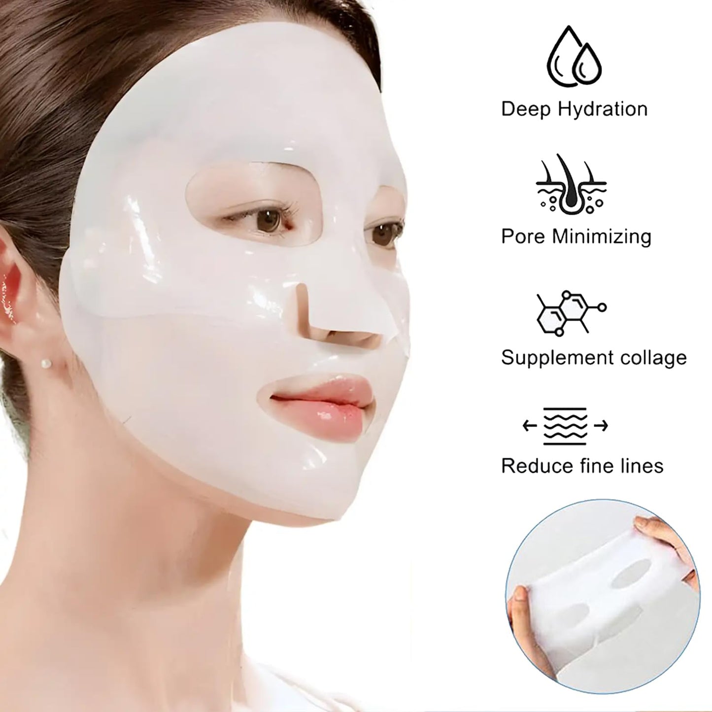 RuverLand Bio Collagen Face Mask 8 PCS, Collagen Real Deep Overnight Masks, Deep Hydration, Reduce Wrinkles, Elasticity Improvement, Night Treatment for Youthful Skin