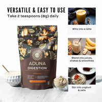 Aduna Advanced Superfood Digestion Blend | 100% Organic Powder for Smoothies/Juices & Yoghurt | 250g Resealable and Recyclable Pack