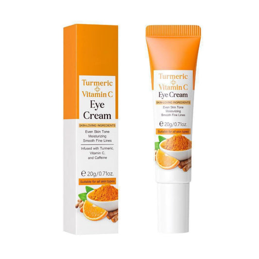 Generic Vitamin C Turmeric Eye Cream for Dark Circles and Puffy Eyes, Moisturizing Under Eye Brightener, Lightweight Anti-Aging Skincare for All Skin Types
