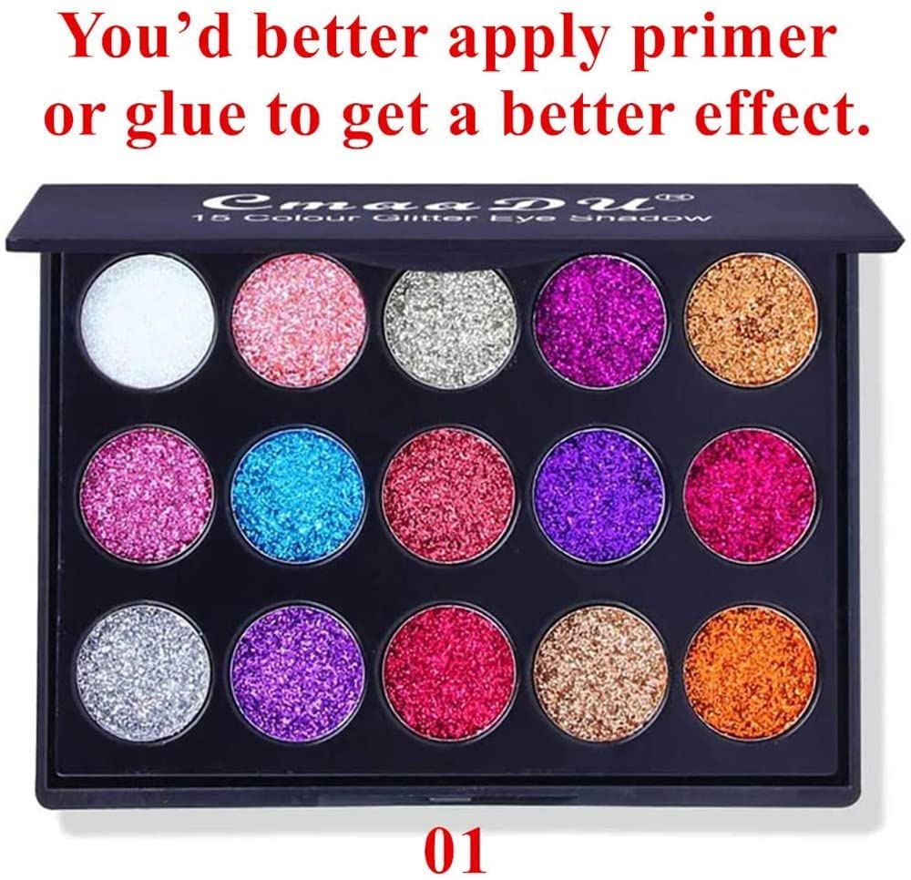 Mysense 30 Colors Glitter Eyeshadow Palette,Party Diamond Pressed Pighmented Mineral Ultra Makeup Shimmer Sequined Palette,Long Lasting Waterproof Eye Shadow Power (2 pcs)