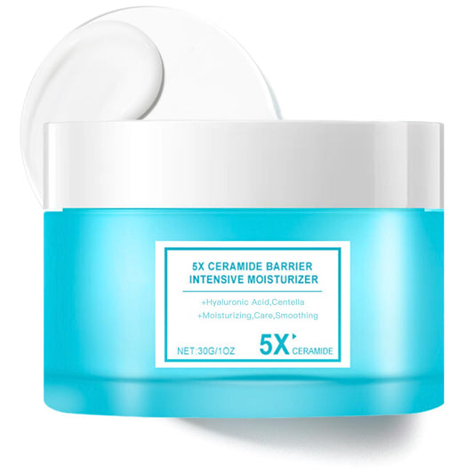 5X Ceramide Barrier Cream, Ceramide Moisturiser, Skin Barrier Repair Cream, Hyaluronic Acid Moisturiser Face Women With Centella - Hydrating Soothes Redness & Acne Barrier Repair Anti Aging Face Cream