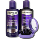 BVO Luxe Provoke Touch Of Silver Purple Shampoo & Conditioner Set (150ml x2) with Travel Brush – Brightens Blonde, Silver & Grey Hair Shampoo & Keratin Repair Conditioner for Brassiness