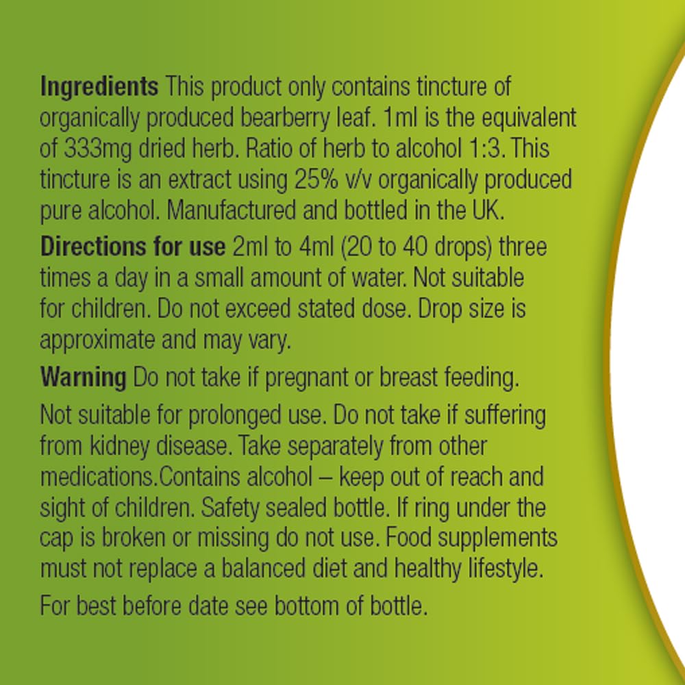 Organic Herbal Remedies 100 ml Bearberry Uva-Ursi Tincture
