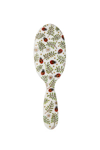 Rock & Ruddle Natural Pure Boar Bristle Hair Brush for Women & Kids (Small/Travel Size, 17.5cm) - Great for Wet & Dry Hair, Detangling Smoothing Blowdrying - Designed & Made in UK - Ladybirds