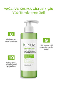 Sinoz,Perfect Sebum Balancing Facial Cleansing Gel,400 ml,For Oily Combination Skin