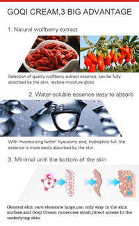 Wolfberry Facial Cream Anti-oxidant improve Tone Face Cream Hyaluronic Acid Moisturizing Anti-aging Firming Goji Berry Cream