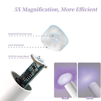 UV Light for Gel Nails, Denabuty Mini U V LED Nail Lamp Handheld with Stand, Portable Nail Dryer Rechargeable USB Cordless, Nail Light with 2 Timers for Fast Drying, White