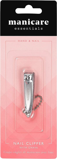 Manicare Small Nail clipper With File And Chain,Quality Stainless Steel For Precisie Trimming Of Fingernails,Perfect For Handbag Or Travel For Manicures And Pedicures, 5cm Long, 2mm Cut Width