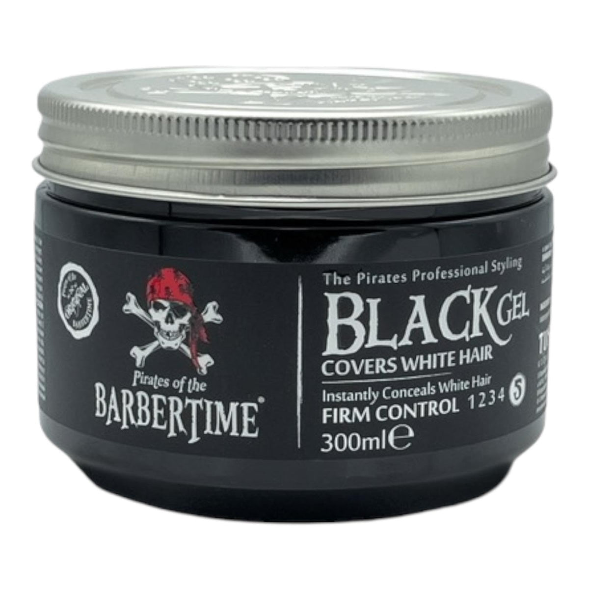 Barbertime UK Barbertime Hair Styling Gel | Temp Black Colouring Gel | Strong Hold Hair Coloring Covering Gel For Grey White Hair 300ml