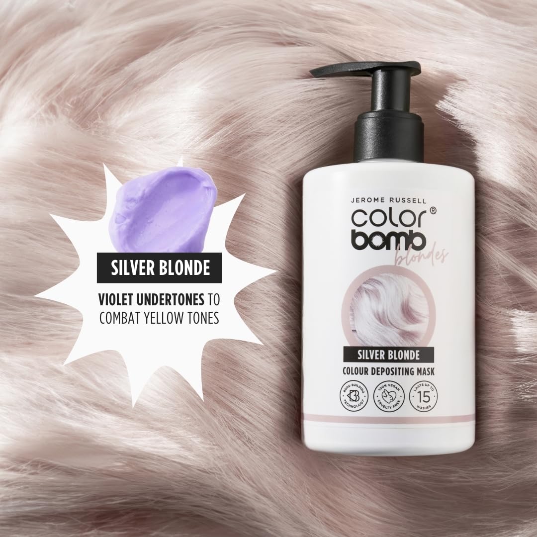 Jerome Russell Color Bomb Blondes - Silver Blonde Colour Depositing Conditioning Mask, 300ml