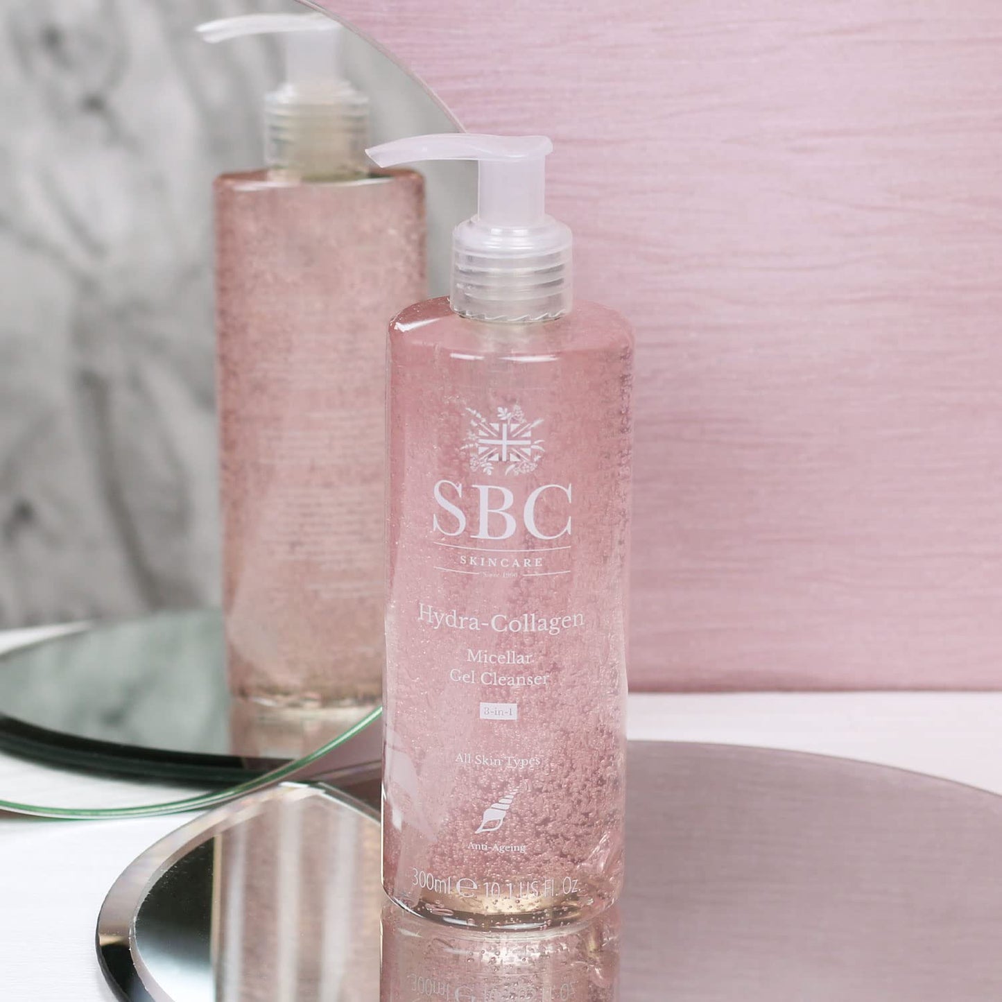 SBC Skincare Hydra-Collagen Micellar Gel Cleanser - 300ml | Hydrating Gel Makeup Remover | Cleansing Anti-Ageing Micellar Gel | Soap Free Makeup Remover