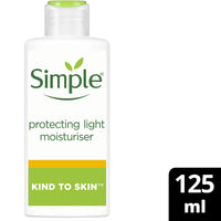 Simple Kind to Skin Protecting Light Moisturiser SPF 15 with pro-vitamin B5, vitamin E and glycerin lotion for sensitive skin 125 ml