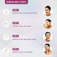 Lotus Herbals Radiant Pearl Facial Kit for Deep Cleaning with Pearl Extracts & Green Tea 170g (Multi Use)