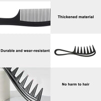 Aestustheri 2-Pack Wide-Tooth Comb for Long Curly Wet Wavy Hair - Anti-Static Smooth-Grip Shark-Tooth Design, Perfect for Detangling Curls - for Women & Men, Hairdresser Use