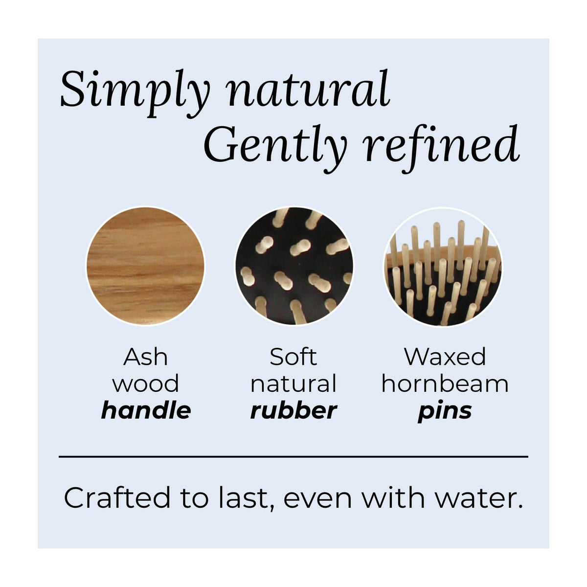 TEK - Scalp Massage Brush in Ash Wood with Strap, Ideal for Washing Air and Application of Anti-Hair Loss Lotions - 8.5 x 5 cm