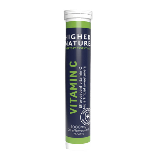 HIGHER NATURE Higher Nature - Fizzy C - Vitamin C Effervescent Tablets - Immune System Support - Vitamin C 1000mg - Vegan - 20 Tablets