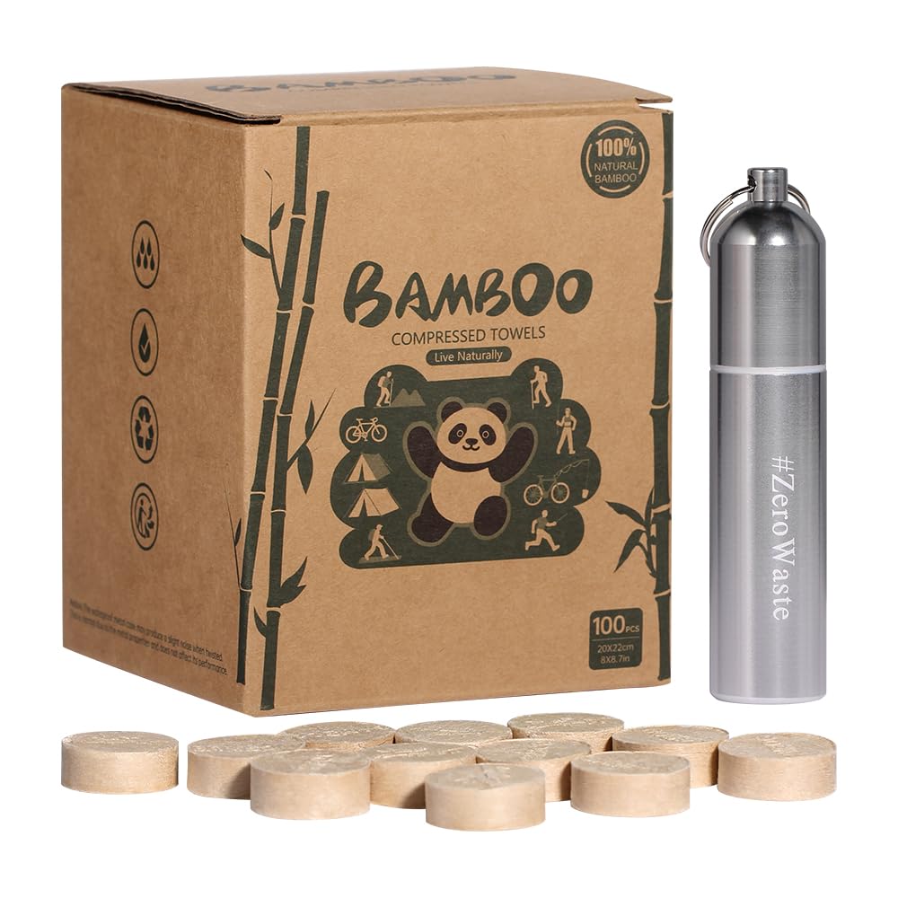 100 Compressed Towels Disposable Compressed Cotton Coin Face Towel Expandable Face Hand Cloth for Camping Traveling Home & Outdoor Activities Skin-Friendly(bbz)