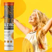 C.Defence Vitamin C 1000mg & Zinc 15mg Orange Flavour Effervescent Tablets - High Strength Tablets for a Healthy Immune System (6 Tubes)