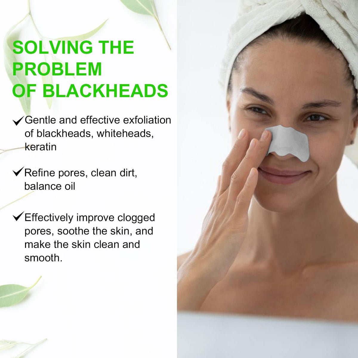 VIDIND Nose Strips Blackhead Pore Strips, Nose Strips Use Natural Bamboo Charcoal to Deeply Clean pores, Remove Blackheads, Acne, Oil and Impurities. Unisex (80 Pcs)