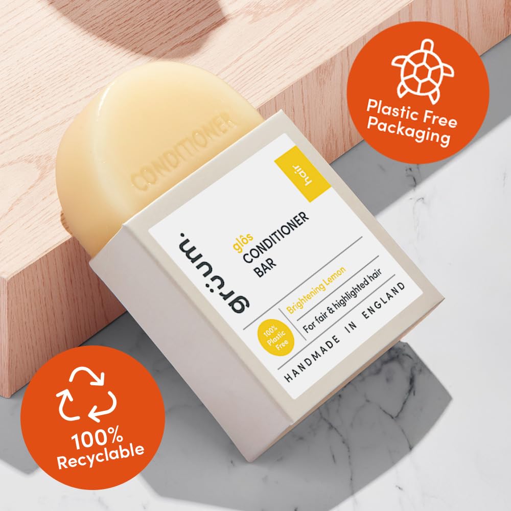 grüum Brightening Shampoo Bar 50g - Solid Shampoo Bars for Hair Up to 60 Washes - Plastic Free Vegan Bar for Men & Women - Paraben Free Rich Lathering Bars for Colour Treated Hairs