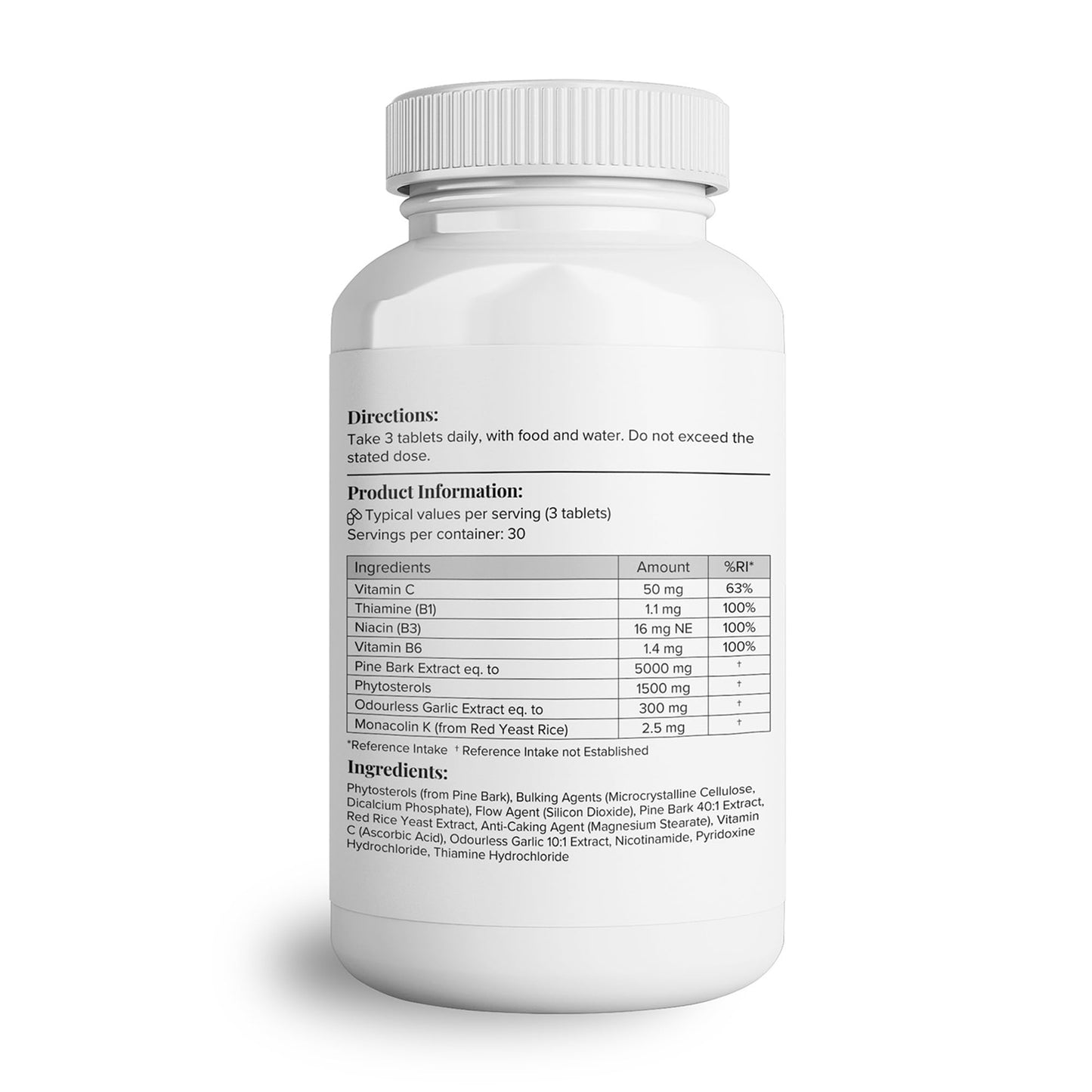 Theonia Cholesterol Complex Supplement - with Plant Sterols & Pine Bark Extract - Advanced Cholesterol Support - 90 Tablets/30 Servings - Non-GMO, Vegan