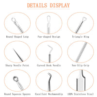 LOPHE Blackhead Remover Tool Kit, 15PCS Pimple Popper Tool Kit Stainless Steel Comedone Extractor Tweezers Acne Needle Pimple Popping Kit for Removing Pimple Blackheads Zit on Forehead Facial Nose