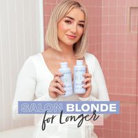 Lee Stafford Blue Pigment Toning Hair Treatments | Bleach Blondes Ice White Hot Shots - Power Dose Treatments, Corrects Brassy & Orange Tones, Great for Highlighted, Cool Hair, 4 x 15ml Doses