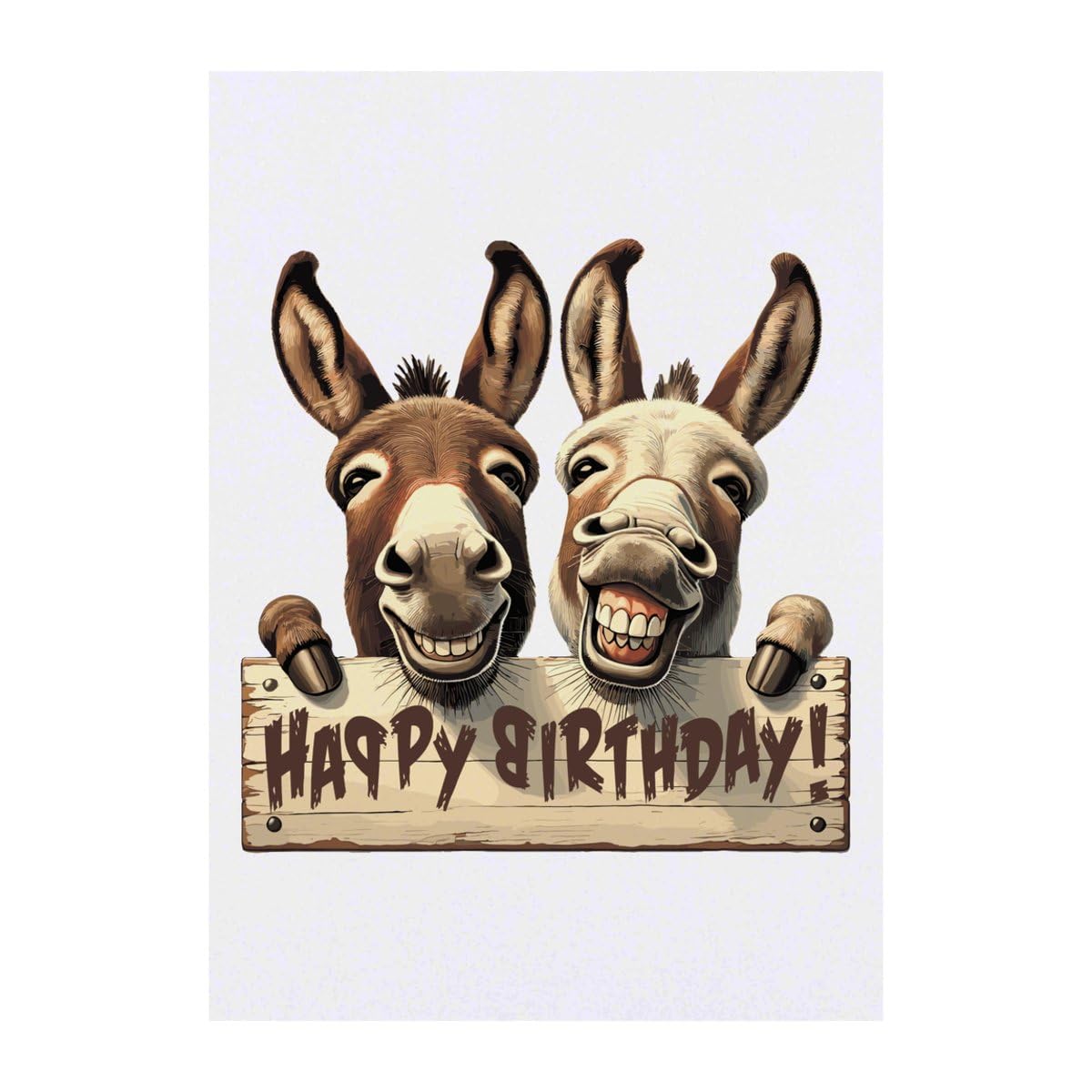 Azeeda 'Happy Birthday Donkeys' Temporary Tattoo - Water Resistant, Skin-Safe, Non-Toxic Transfer (TO00081373)