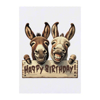 Azeeda 'Happy Birthday Donkeys' Temporary Tattoo - Water Resistant, Skin-Safe, Non-Toxic Transfer (TO00081373)