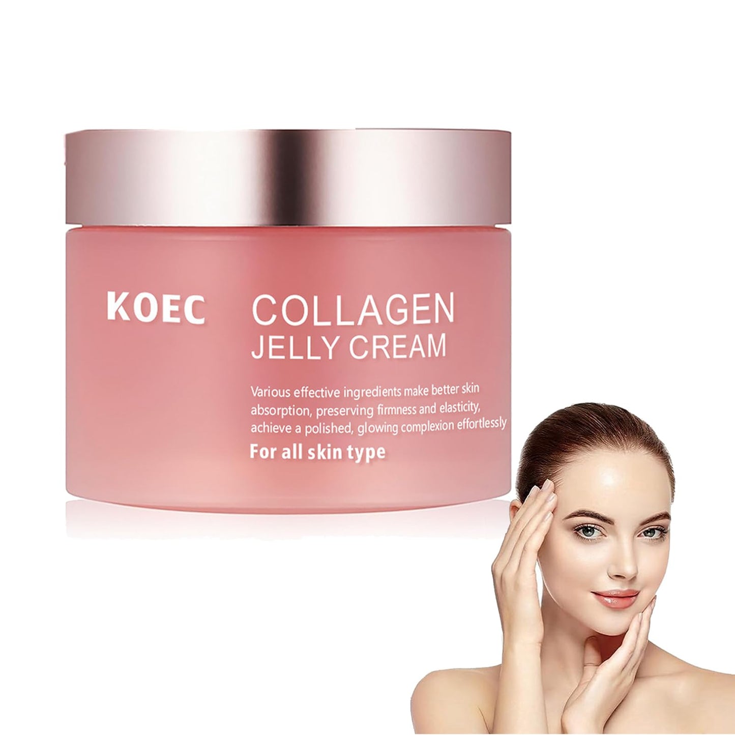 Fashion Base Collagen Jelly Face Serum,Collagen Jelly Cream with Niacinamide & Hydrolyzed Collagen,Korean skincare Face Serum Moisturiser - Boosts Skin's Barrier Hydration and Glow,For All Skin Types(100G)