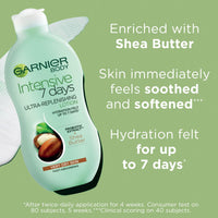 Garnier Intensive 7 Days Shea Butter & Probiotic Extract Body Lotion 400ml, Ultra Replenishing Soothing Moisturiser, Up to 7 Days Hydration, For Very Dry Skin, Fast Absorbing & Non Greasy