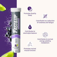 FAST&UP Fast&Up Magnesium - 300mg Magnesium & 10mg Zinc - Saver Multipack - 80 Tablets (4 x 20) - Tasty Blackcurrant & Lime Flavour