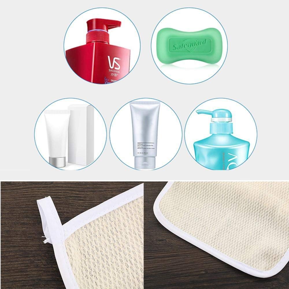 qiqiqiaqia 4 Pack Exfoliating Face and Body Wash Cloths 2-Sided Bath Towel Exfoliating Scrub Cloth for Women and Man Hand Towels for Bathroom with Soft Handle and Fine Mesh(26 x 22cm)