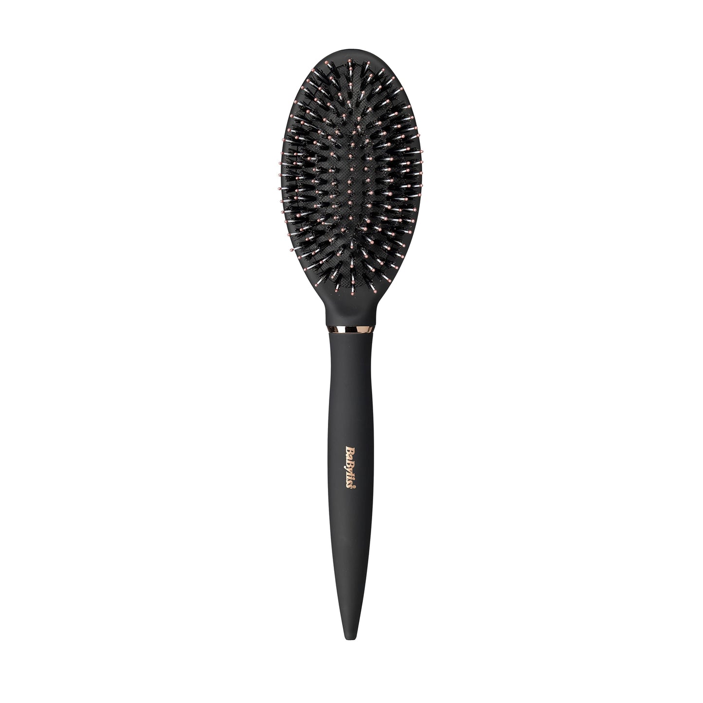 BaByliss Styling Smoothing Hair Brush, Nylon and Boar Bristle Hair Brush, Sleek and Shiny Finish, Black