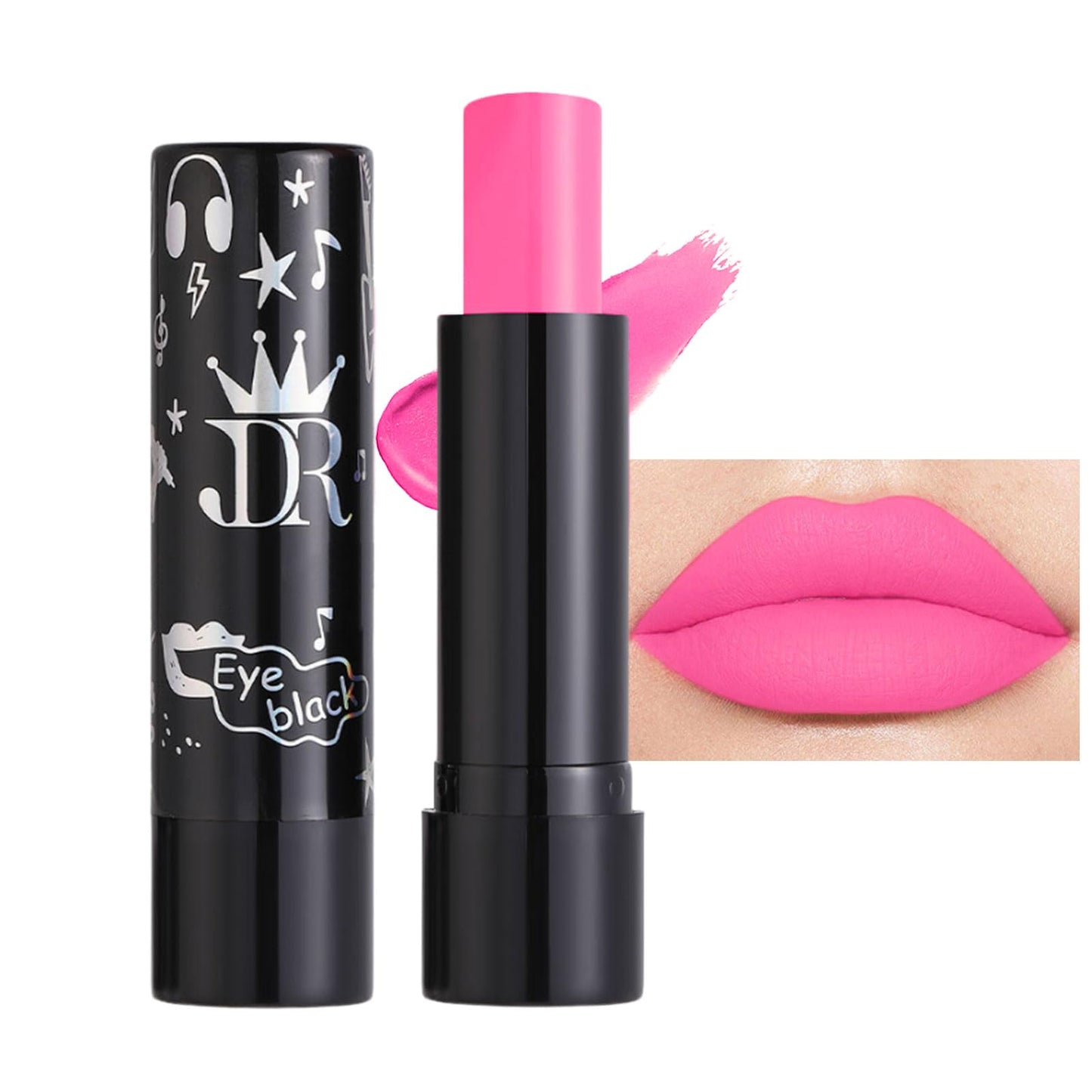 LYNTYAOU Hot Pink Lipstick, Vivid Pink Lip Stick for Women Long Lasting, Matte Highly Pigmented Full-Coverage Waterproof Smudge-proof Non-Sticky Tinted Lip Balm, Gift for Girls & Women