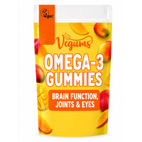 Vegums Omega 3 Gummies Vegan DHA EPA Algae Kids Adults 30 Gummies